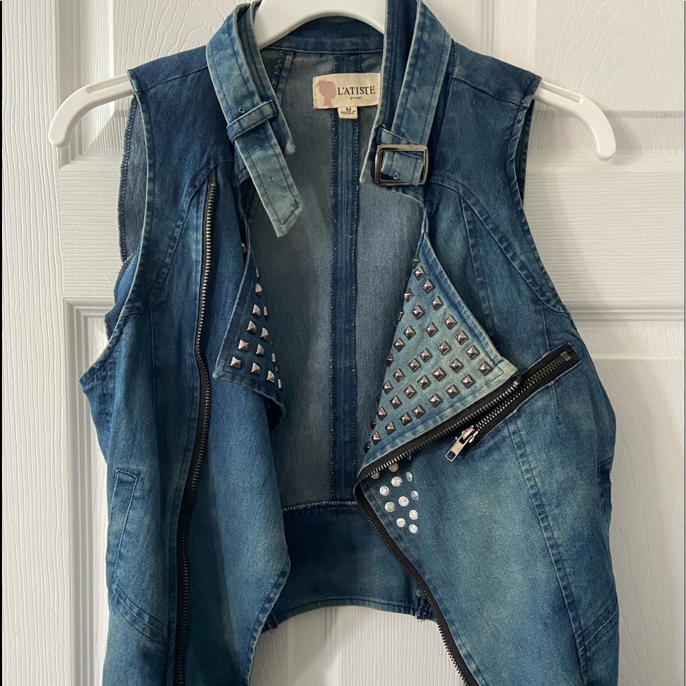 Cropped Jean vest